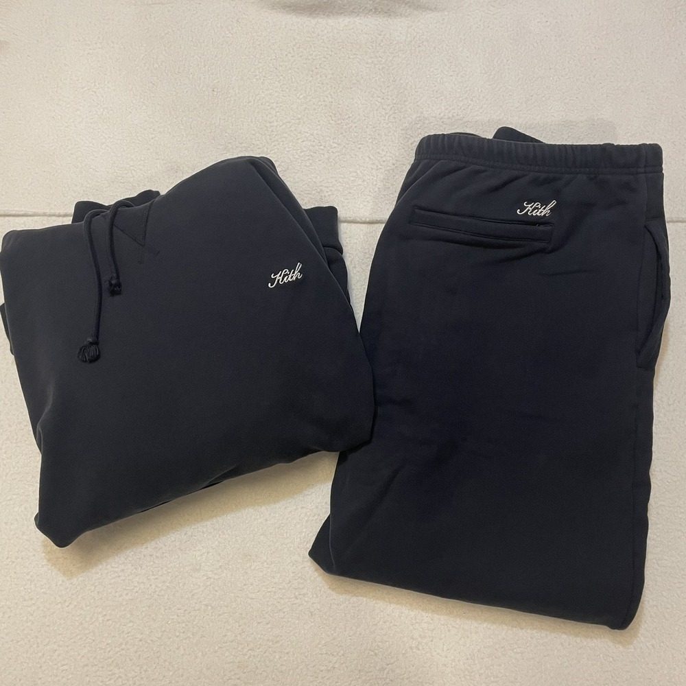 Kith Sweatshirt Sweatpants Mens Size 2XL Hooded Embroidered Heavyweight Set NY